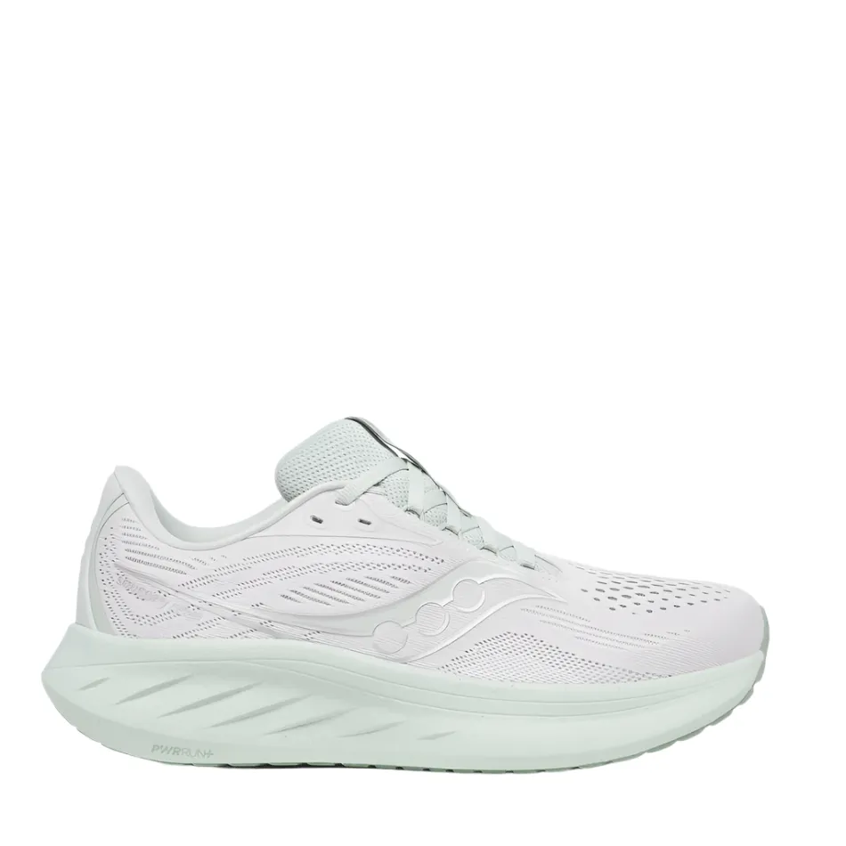 Saucony Women's Ride 18 Running Shoes in Fog/Mist AW25 reflective - material running shoes fitness goal achievement