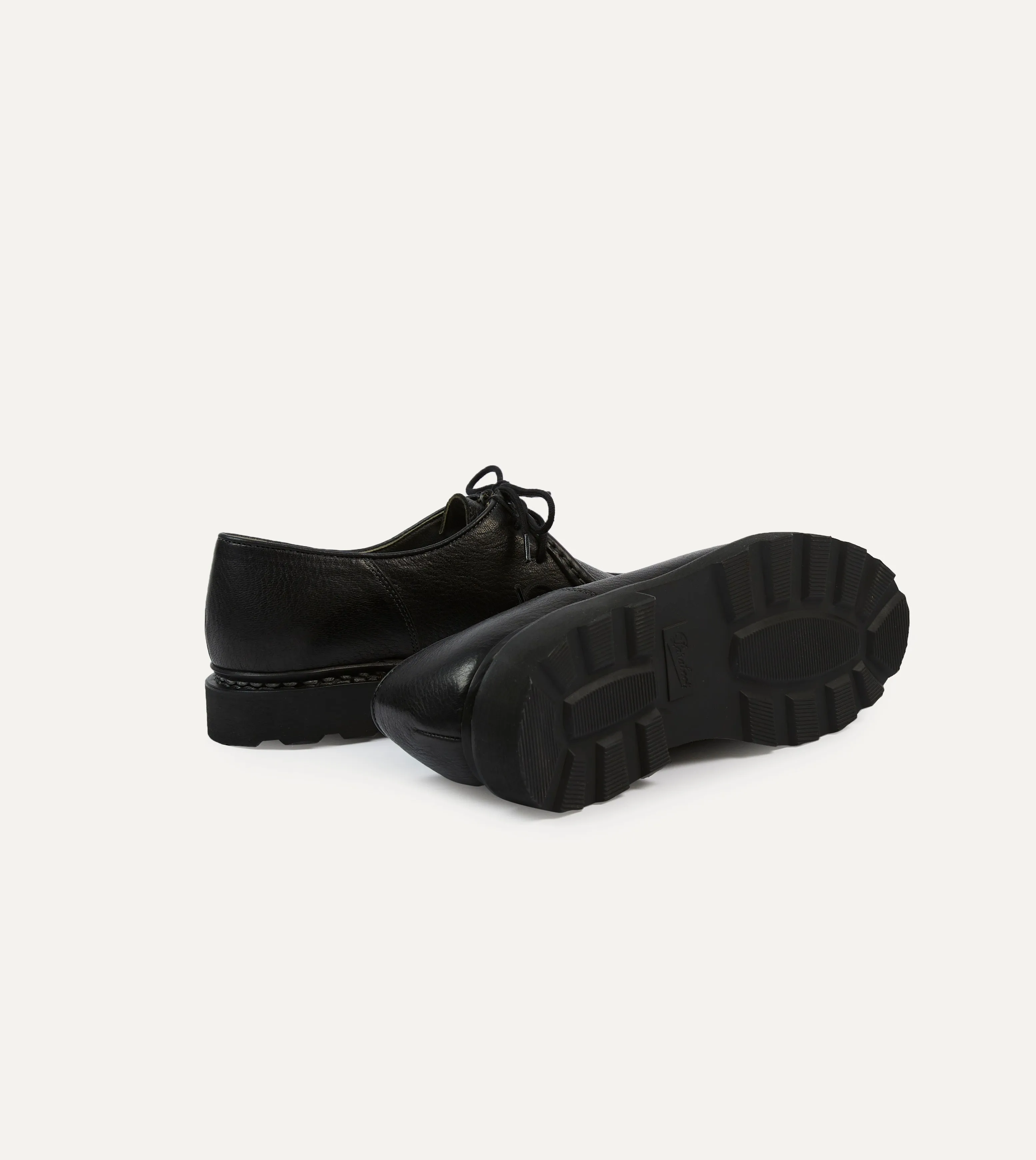 Paraboot Michael Noir Deer Leather Derby Shoe Formal Mode Ergonomic Travel Enthusiasts