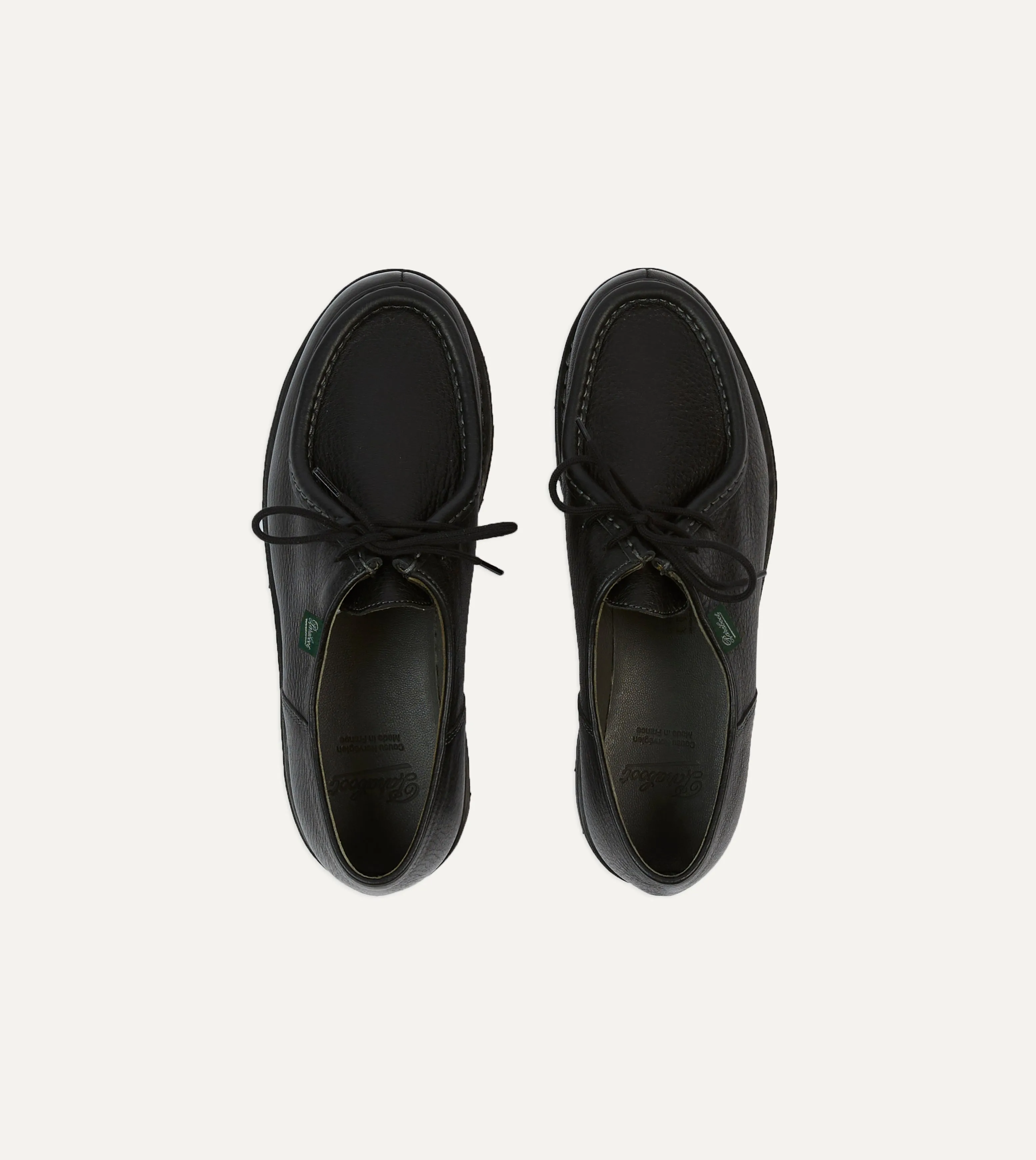 Stylish Beauty Walk Paraboot Michael Noir Deer Leather Derby Shoe