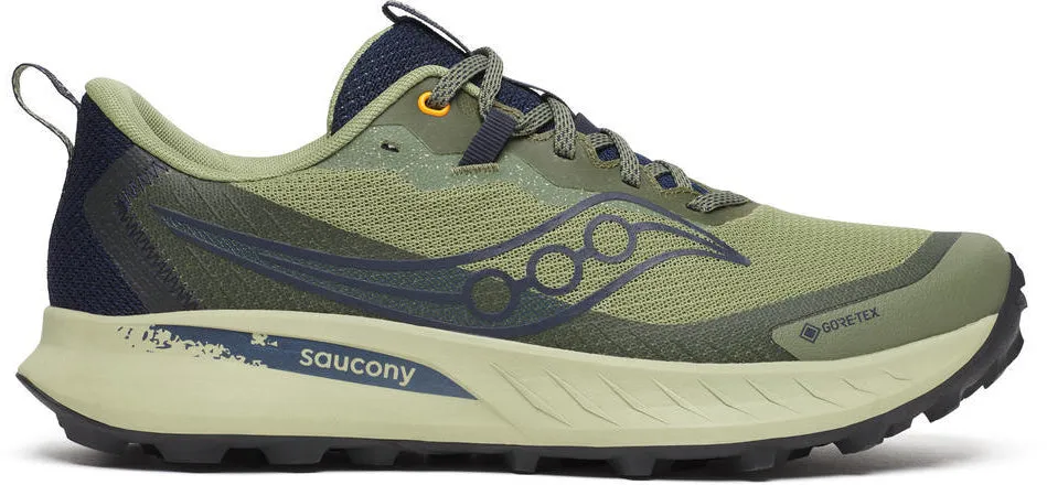Stable Core Calm Tone Saucony Peregrine 15 GORE-TEX Mens Trail Running Shoes - Green