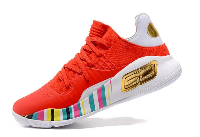 Breathable Beach Walk Under Armour UA Men Curry 4 Light Sport Basketball Sneakers Outdoor Low Top Athletic Unique Socks Design Cushioning Shoes 40-46