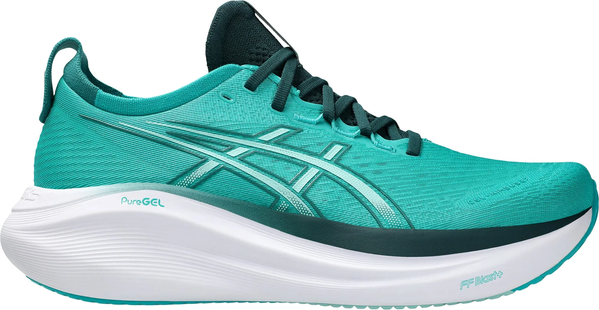 Asics Gel Nimbus 27 Mens Running Shoes - Green Move Light Elastic