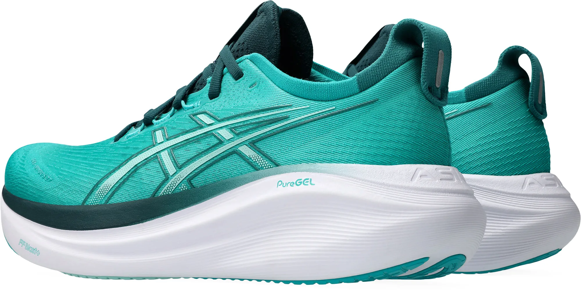 Asics Gel Nimbus 27 Mens Running Shoes - Green Seamless Fit Running Errands