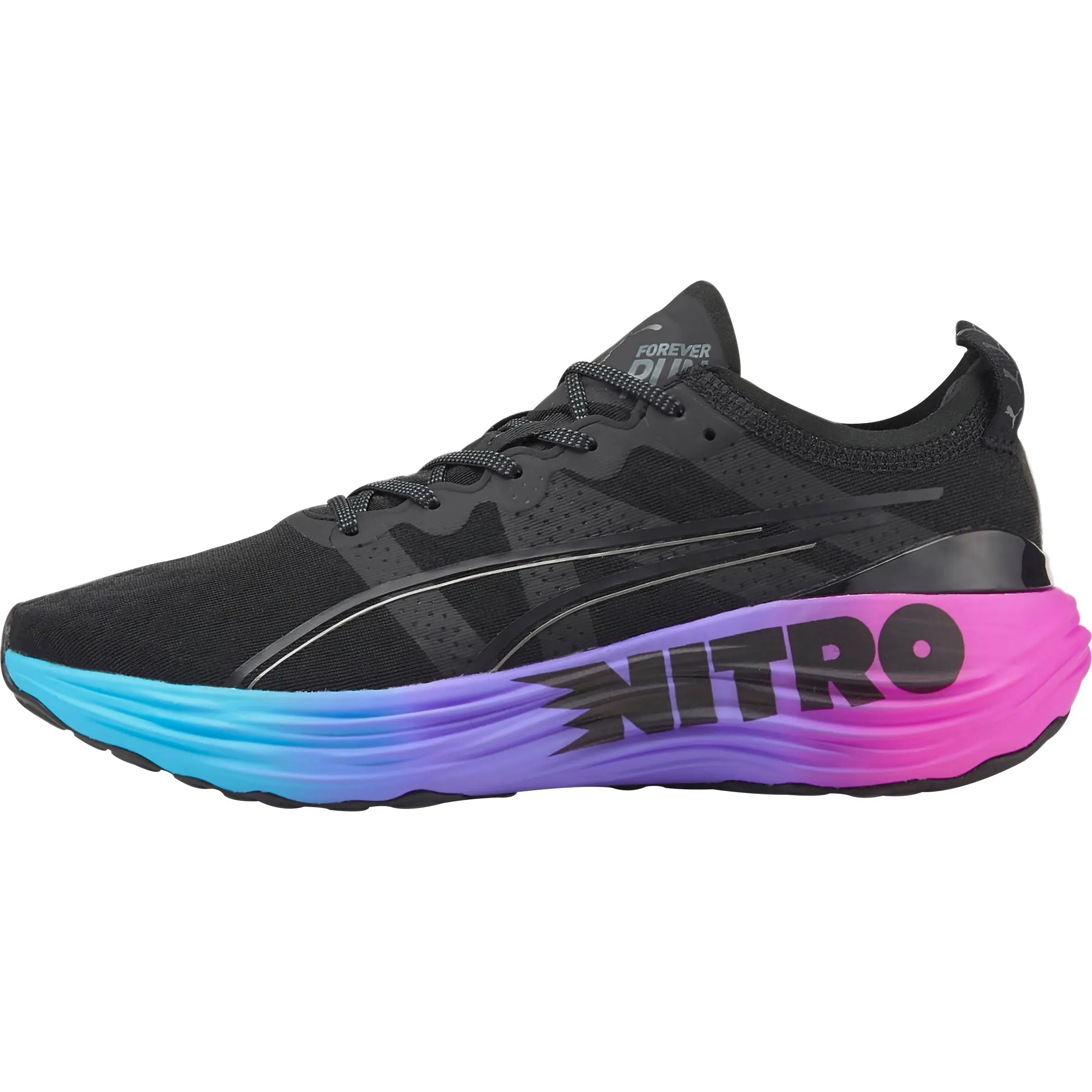 Puma ForeverRun Nitro Mens Running Shoes - Black Cushioned Insole Breath Fresh
