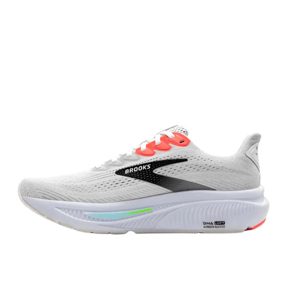 Brooks Men's Ghost 17 Running Shoes in White/Pink Clay/Gecko AW25 climbing shoes
