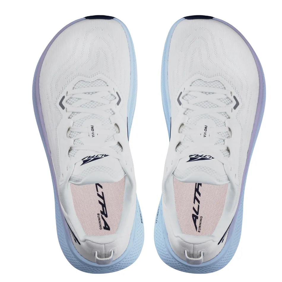 Altra Women's FWD Via Running Shoes in White Light Blue AW25 stretchy - material - flexibility shoes