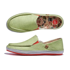 Comfortable Leather Slip-ons Daiquiri Green Formentera II Women
