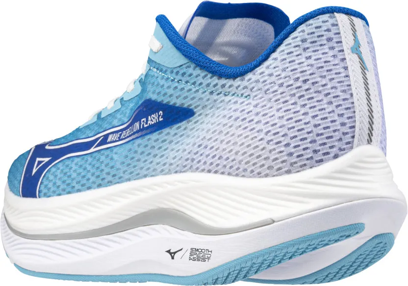 Mizuno Wave Rebellion Flash 2 Mens Running Shoes - Blue Smooth Soles Energy Rise