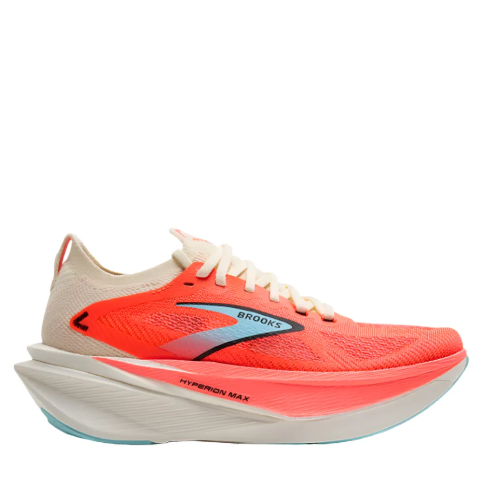 Brooks Women's Hyperion Max 3 Running Shoes in Coconut/Fiery Coral/Atomizer AW25 Activewear