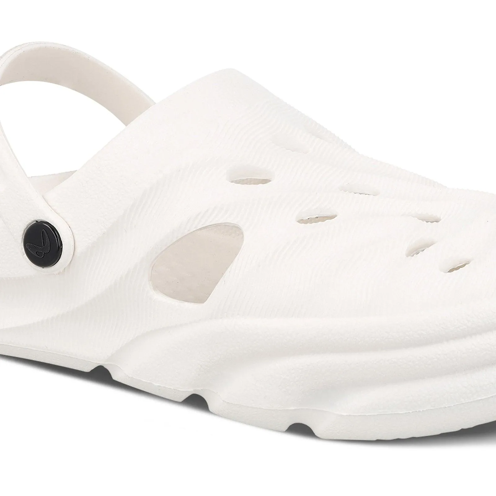 Wide fit Leather Men's Clogs  - WC8732 White