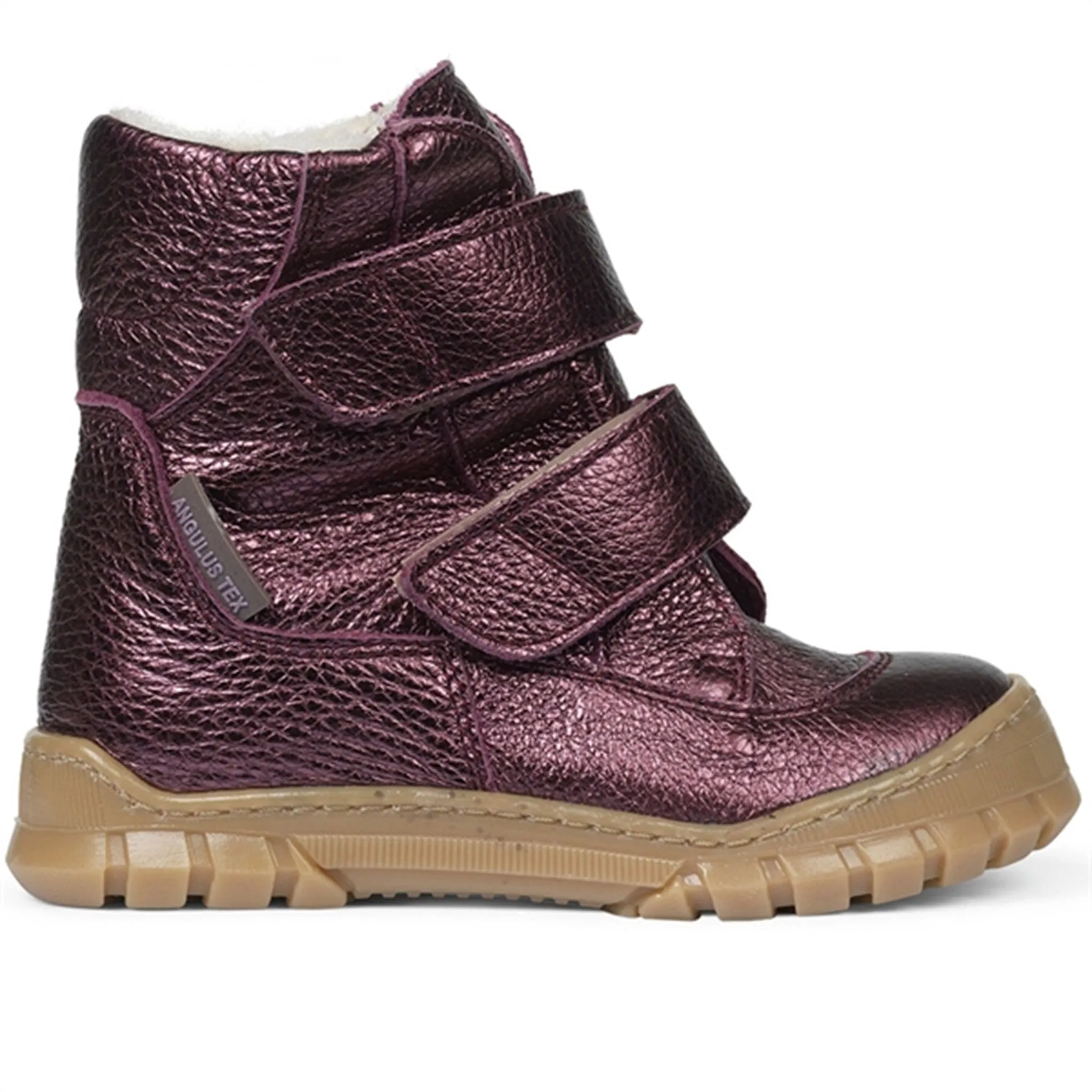 Comfort Padding Angulus Tex Boots w Velcro Plum Shine