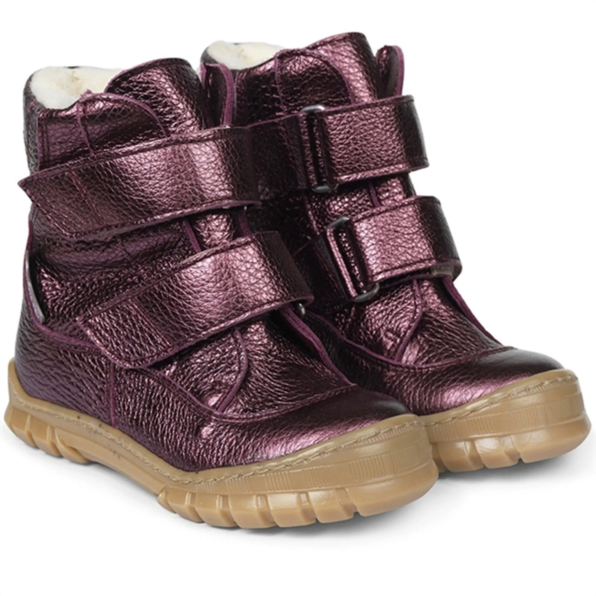 Angulus Tex Boots w Velcro Plum Shine Frost Walking Boots Waterproof Design
