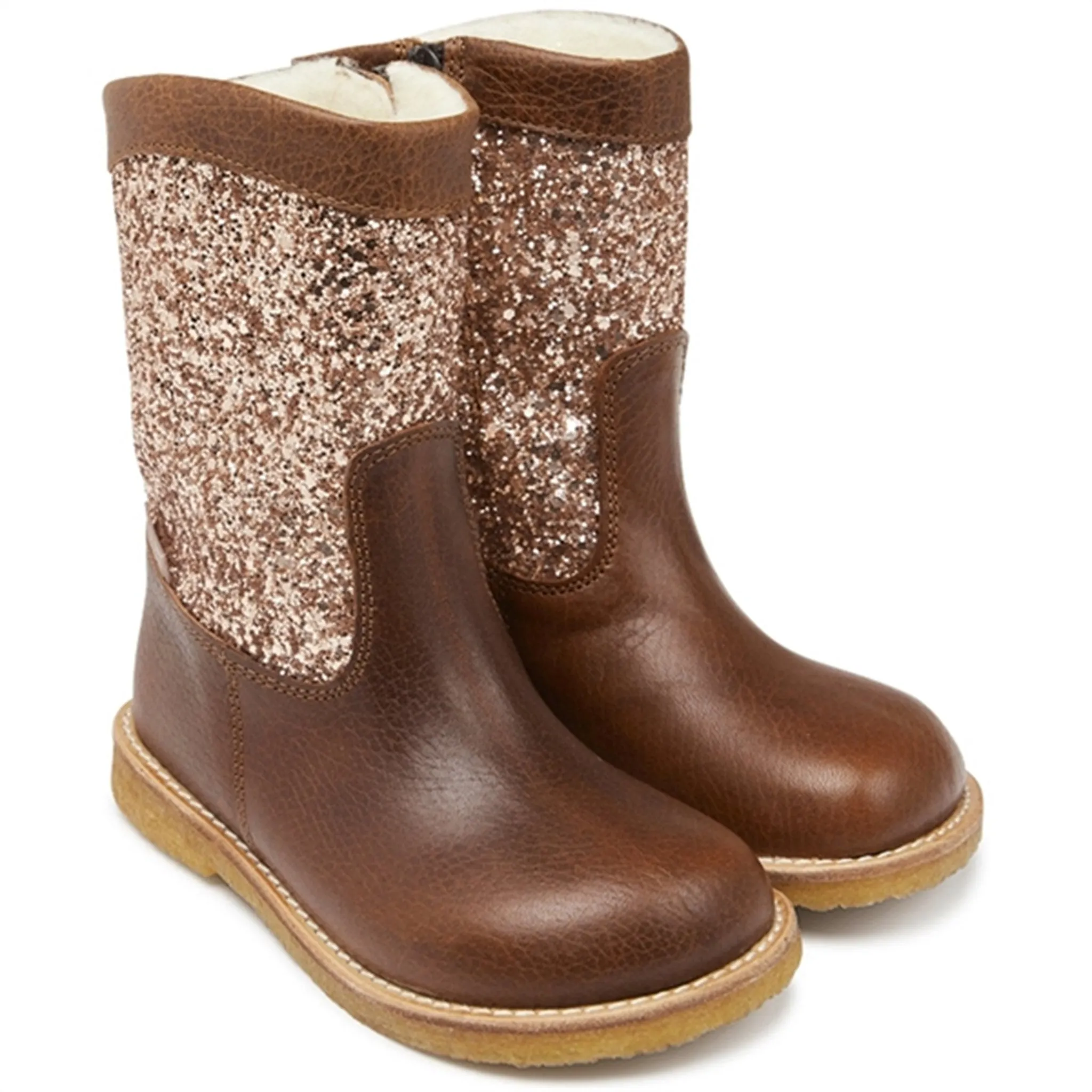 Angulus Tex Boots With Zipper Cognac/Maple Snow Safety Cold Terrain Ready