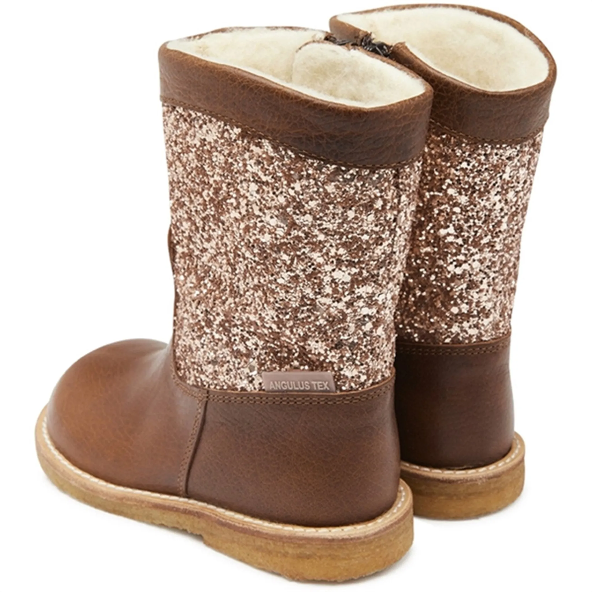 Angulus Tex Boots With Zipper Cognac/Maple Snow Walk Protection Snow Guard