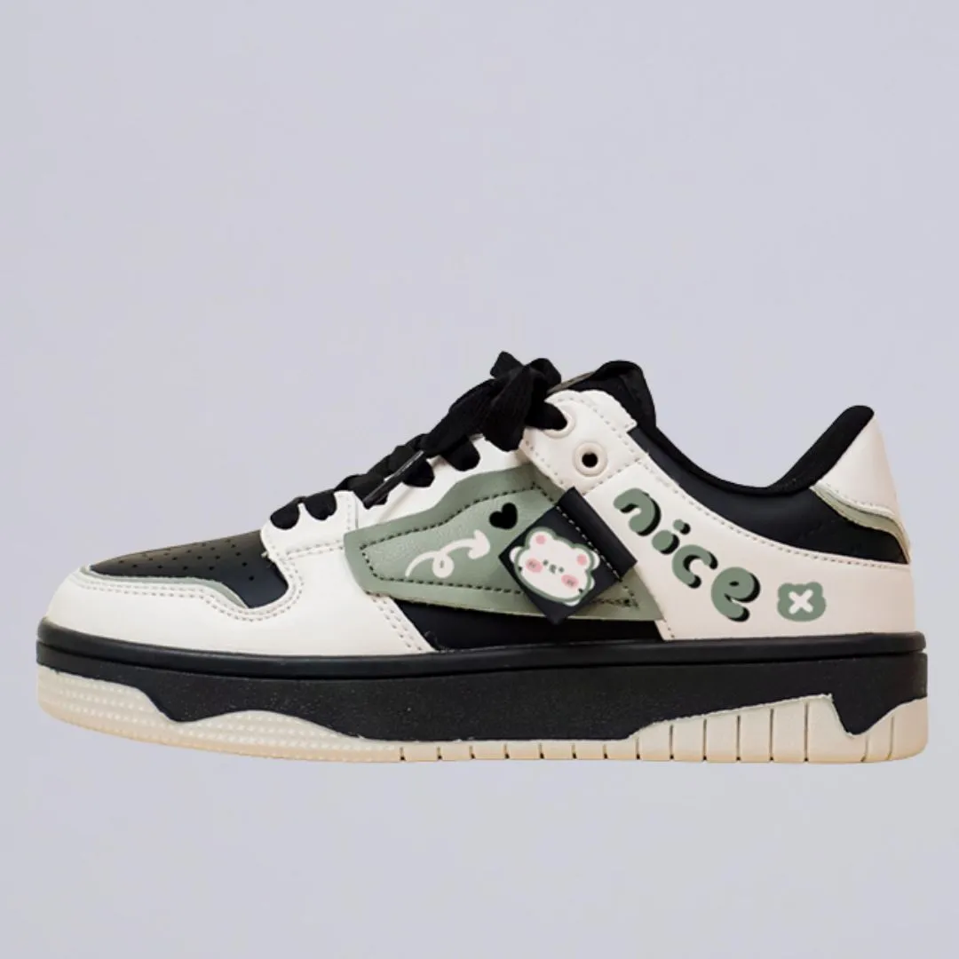 Kawaii Nice Bear Chunky Casual Sneakers - Unisex Simple Fit All Purpose Wear