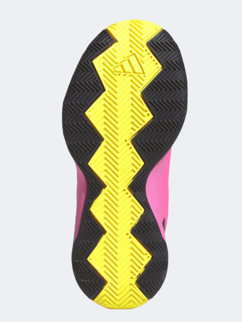 Adidas Cross Em Up Select Gs Basketball Shoes Pink/Black/Lemon suede upper