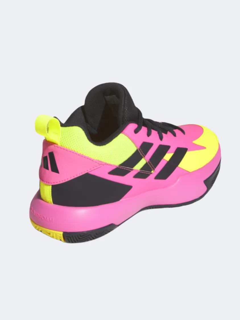 Adidas Cross Em Up Select Gs Basketball Shoes Pink/Black/Lemon Sneakers Smooth Soles