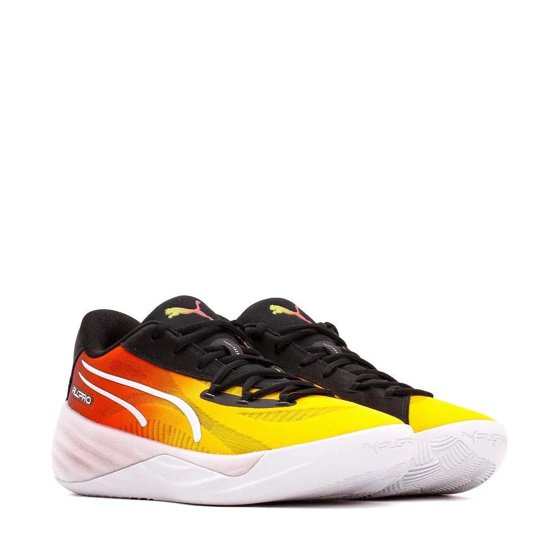 Puma Basketball Men All-Pro Nitro Showtime Yellow Sizzle Purple Glimmer 309890-01 Stride Alignment Technology Sneaker Style