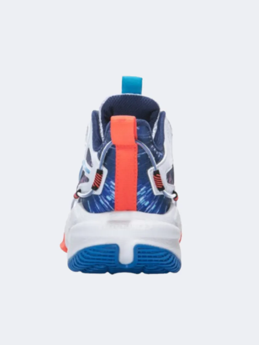 Erke Gs Boys Basketball Shoes White/Blue Ventilation Mesh Panels