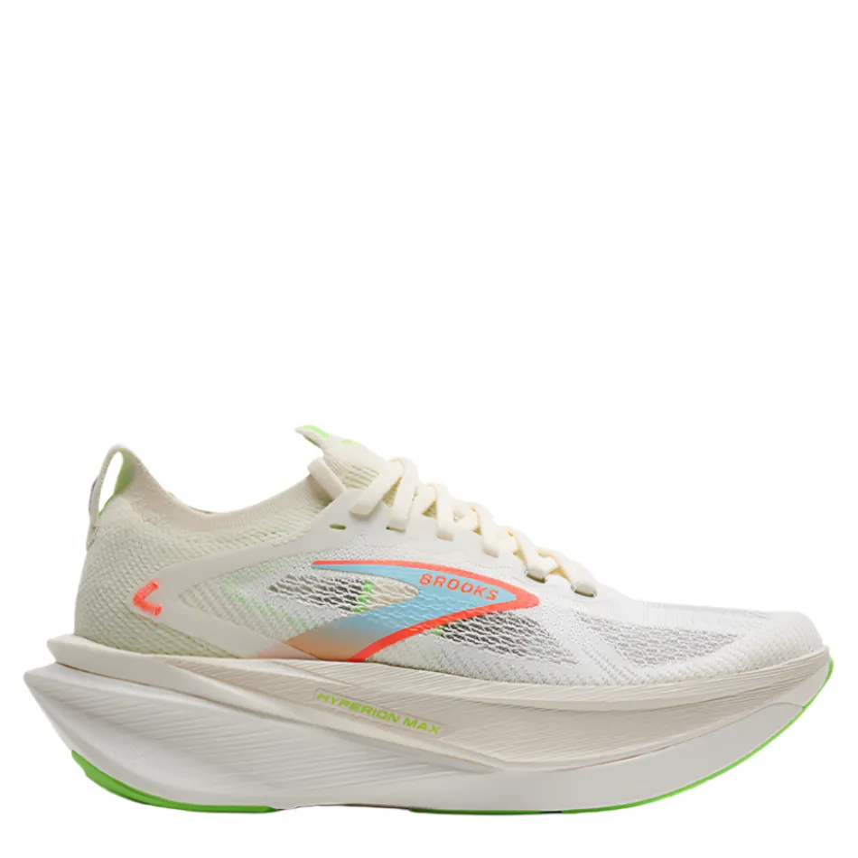 Brooks Women's Hyperion Max 3 Running Shoes in Coconut/Green Gecko/Pink Clay AW25 spandex - feature shoes