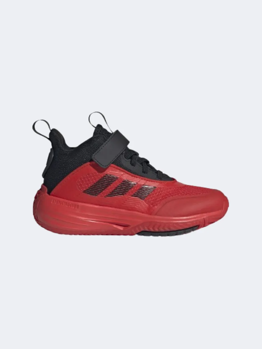 Adidas Own The Game 3 Kids Basketball Shoes Black/Red Maximum Grip