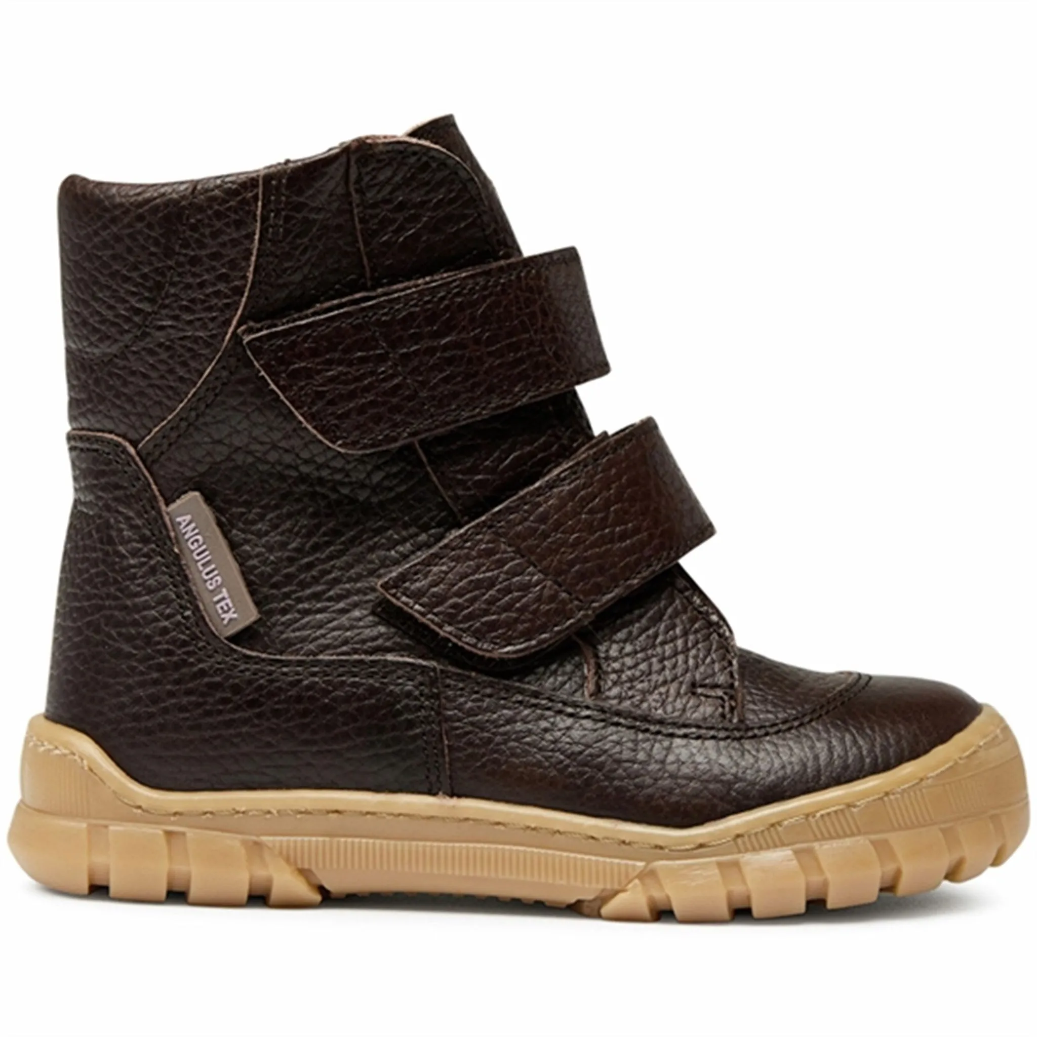 Angulus Tex Boots w Velcro Dark Brown Snow Winter Trekking Adventure Traction