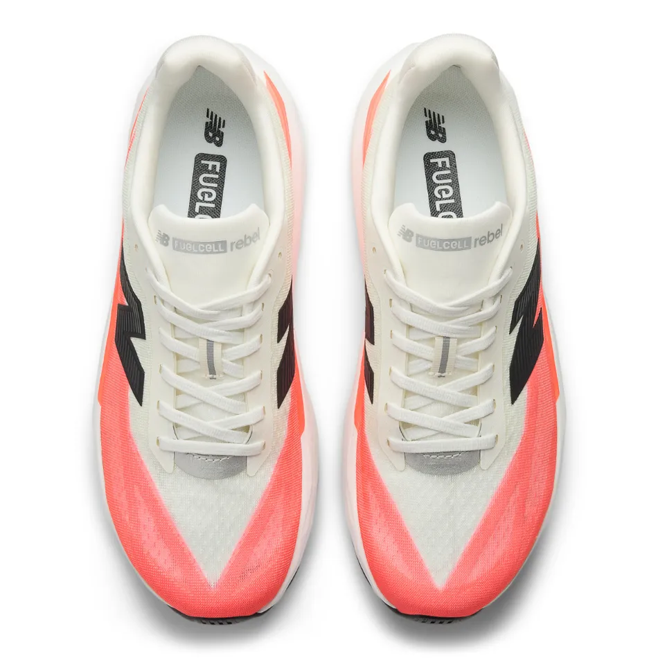 ombre running option Shock Damping New Balance Men's Fuelcell Rebel v5 Running Shoes in Urgent Red/White/Sea Salt AW25