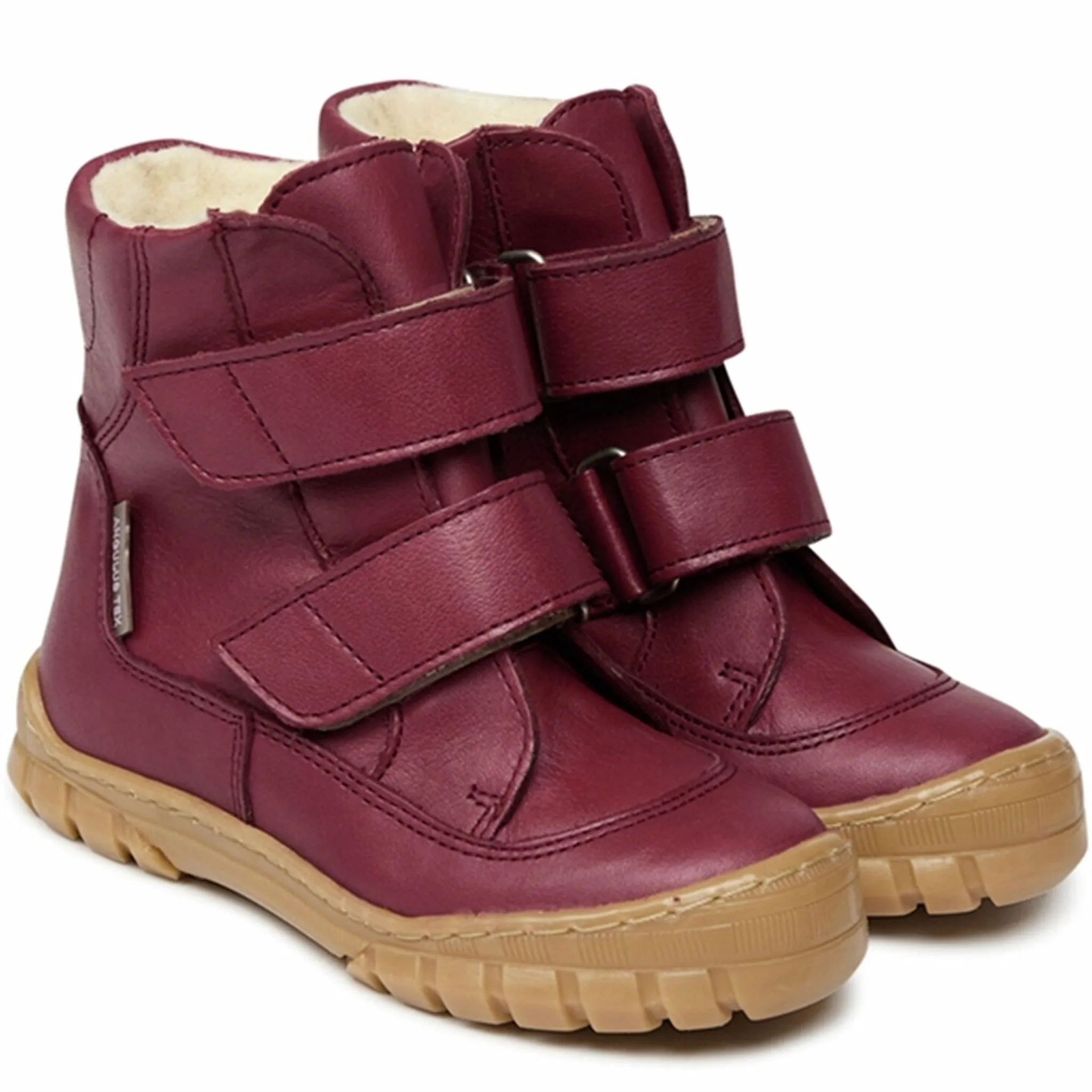 All-Weather Wear Snow-Ready Footwear Angulus Tex Boots w Velcro Plum