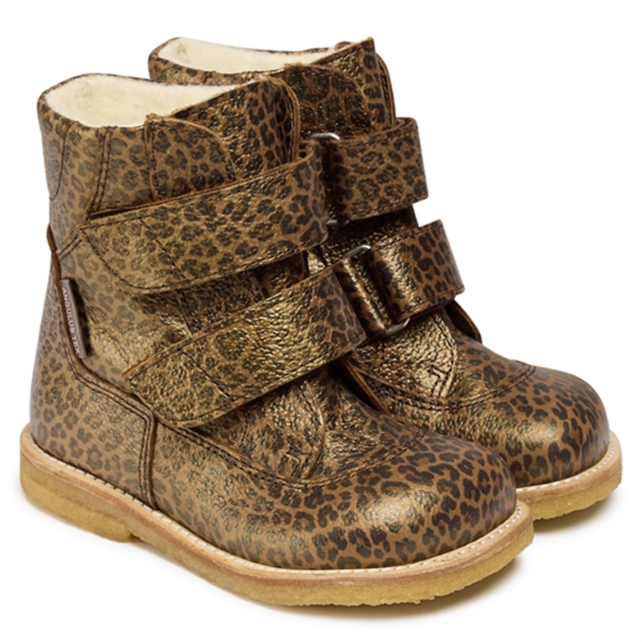 Moisture wicking Waterproof Lining Angulus Tex Boots w Velcro Brown Leo