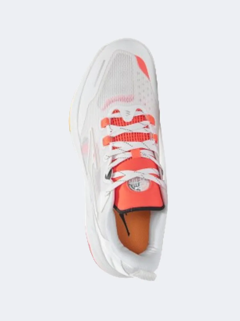 Erke Men Basketball Shoes White/Red Traction Outsole Lightweight Performance Fabric