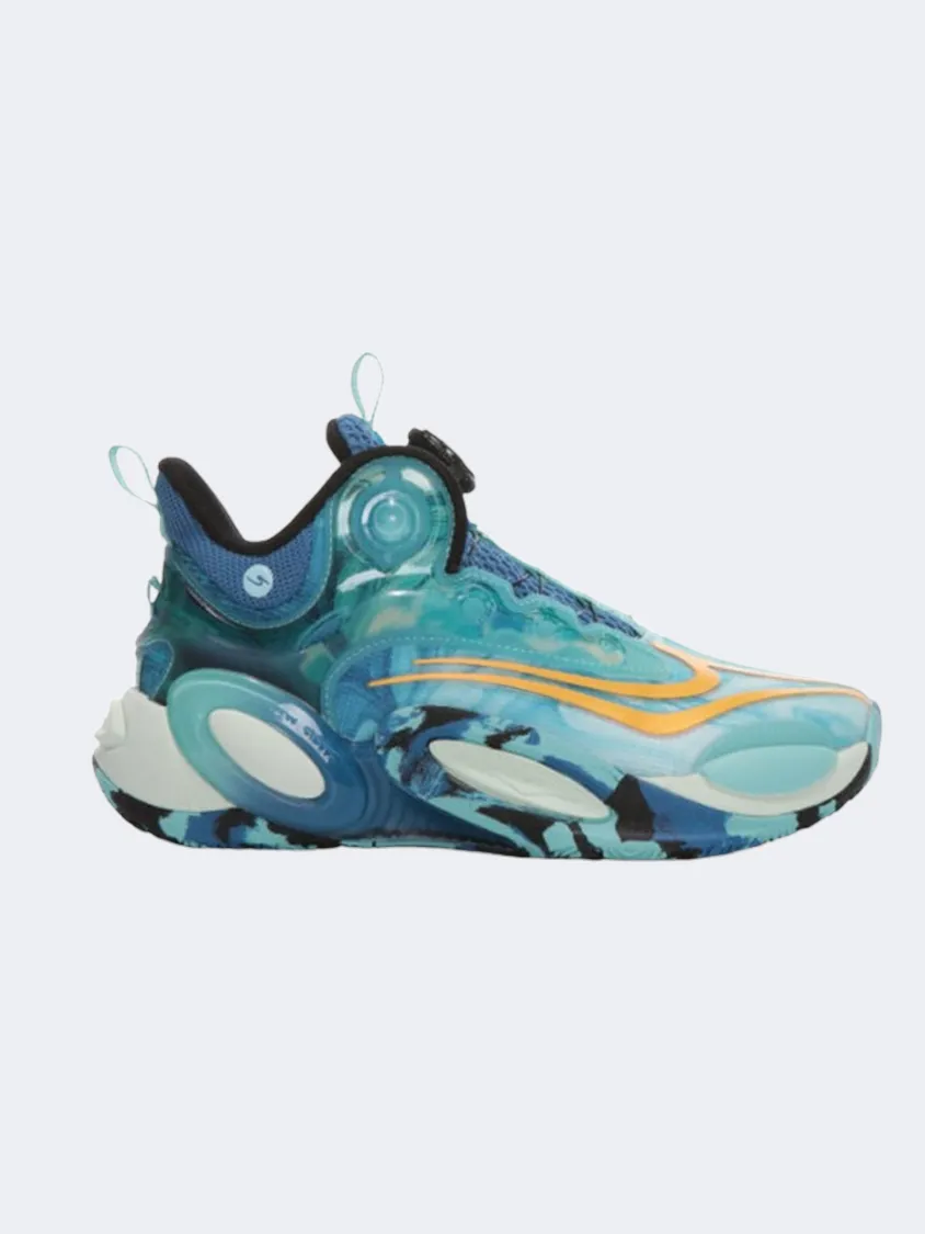 Responsive Propulsion Plate Erke Gs Boys Basketball Shoes Cyan/Green/Orange