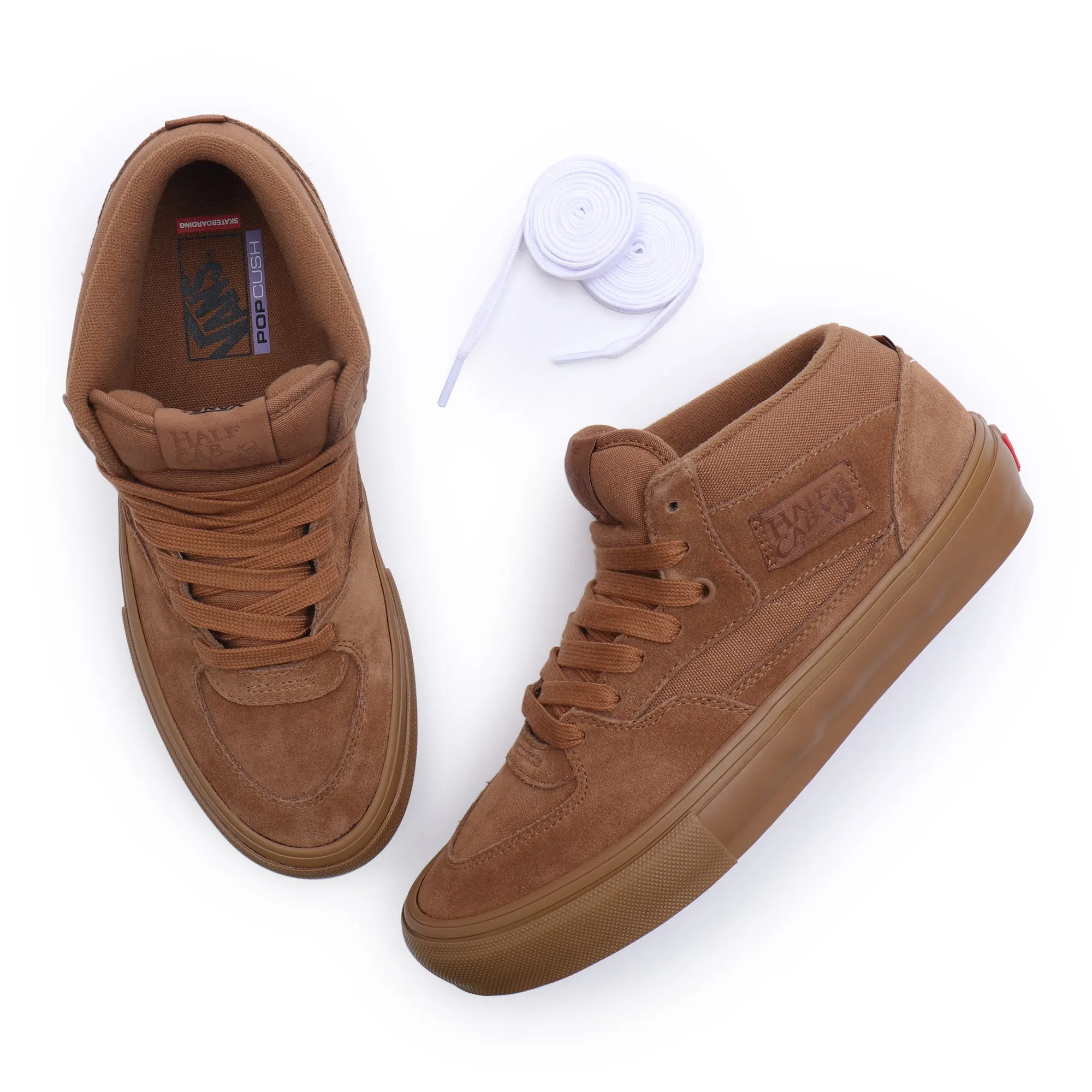 Vans Skate Half Cab Skateboarding Shoes - Brown/Brown Sweat Wicking