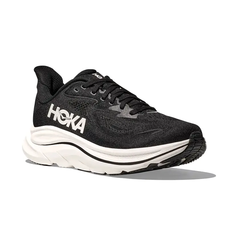 Women's Clifton 10 (WIDE) Black/White Travel Light Wide Path