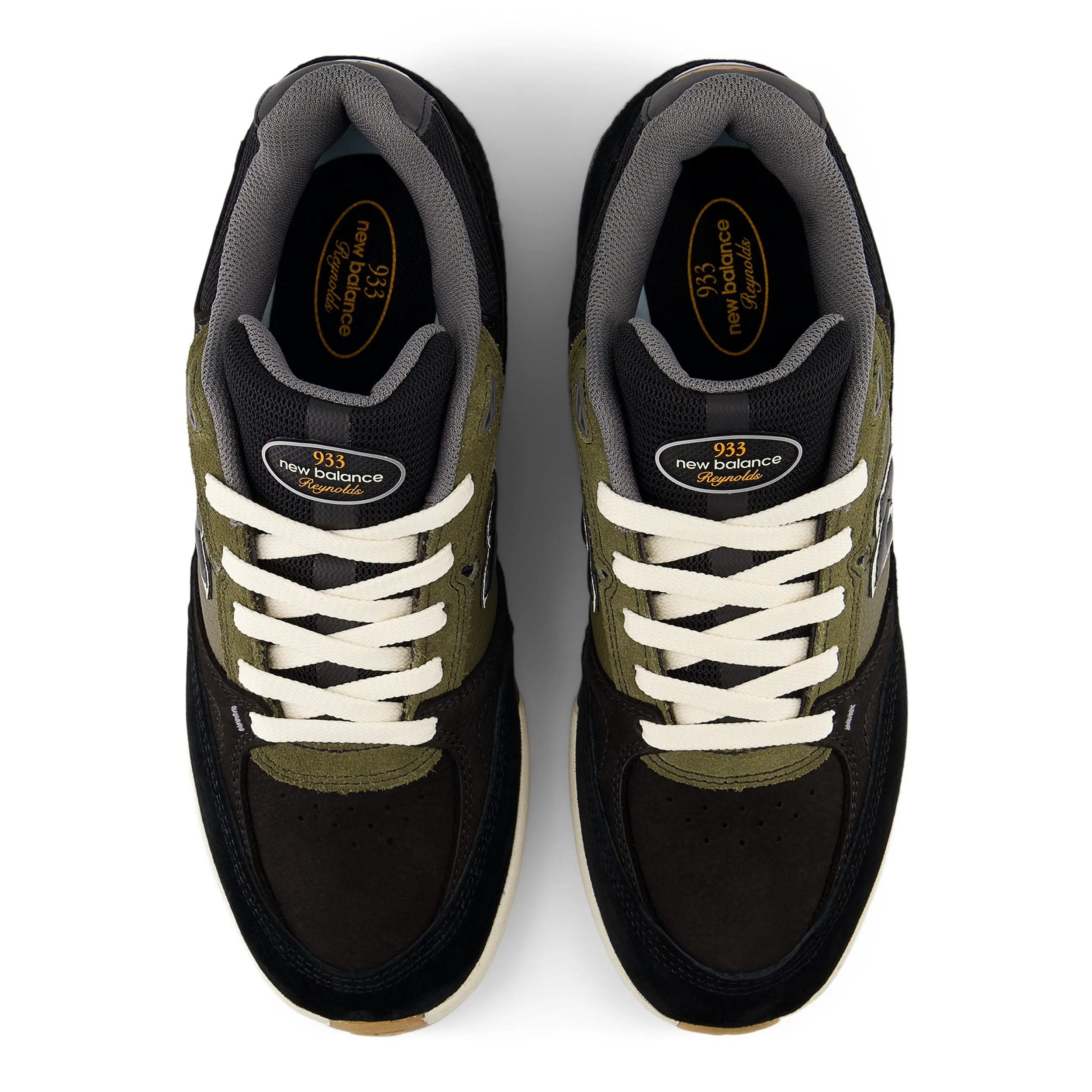 New Balance Numeric 933 Andrew Reynolds Skateboard Shoes - Black / Dark Olivine Adult Casual Cushioned Grip