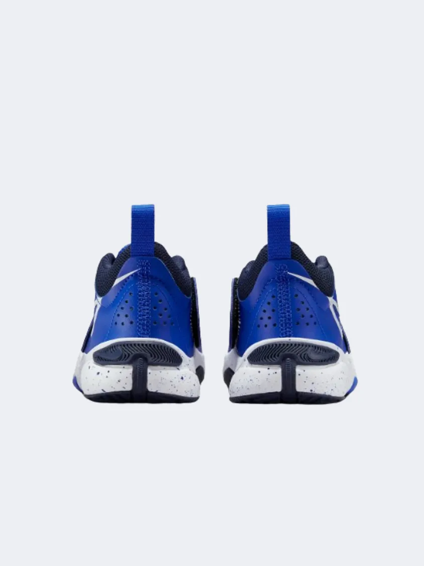 Comfortable Flexibility Textured Grip Surface Nike Team Hustle D 11 Ps-Boys Basketball Shoes Royal/Obsidian/White