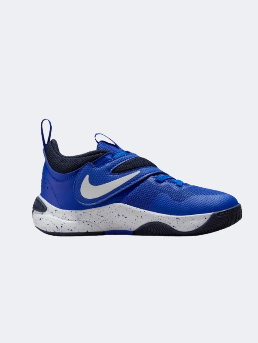 Impact Absorption Cushioning Reactive Cushioning Nike Team Hustle D 11 Ps-Boys Basketball Shoes Royal/Obsidian/White