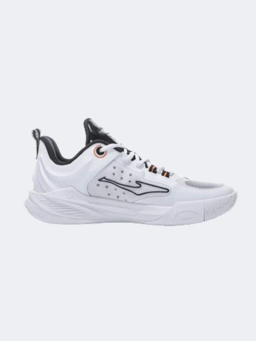 Erke Men Basketball Shoes White/Black Stability plate