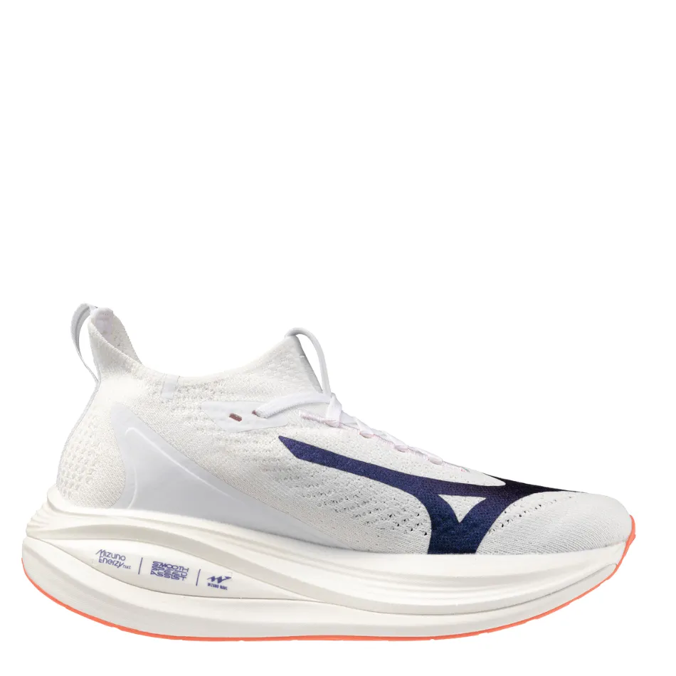 Trail Adventure Mizuno Women's Neo Vista 2 Running Shoes in White/Striking Coral/Iris Bloom AW25