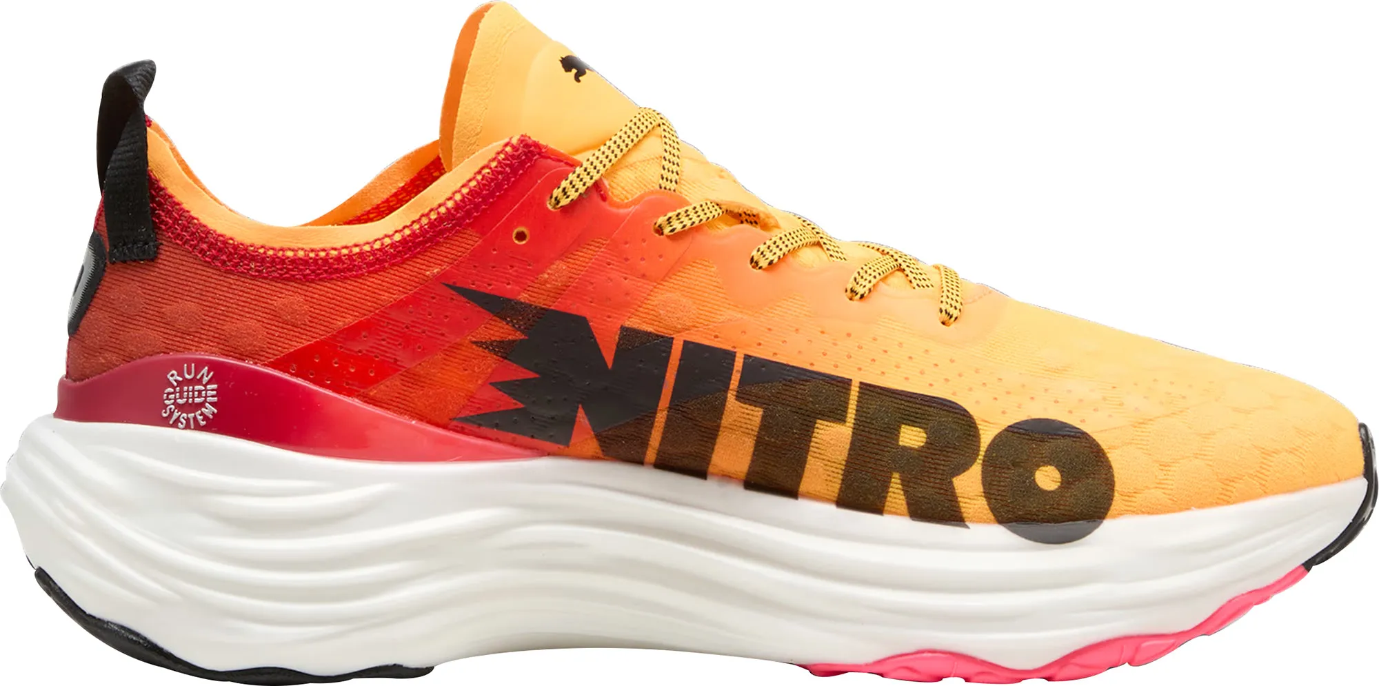 Flexibility Feature Fast pace Puma ForeverRun Nitro Mens Running Shoes - Orange