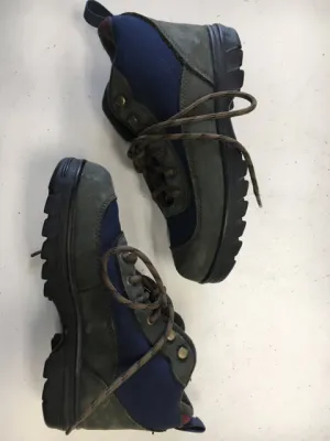 Eddie Bauer Blue/Black Size 6 Used Hiking Boots High Traction Walk Low Impact