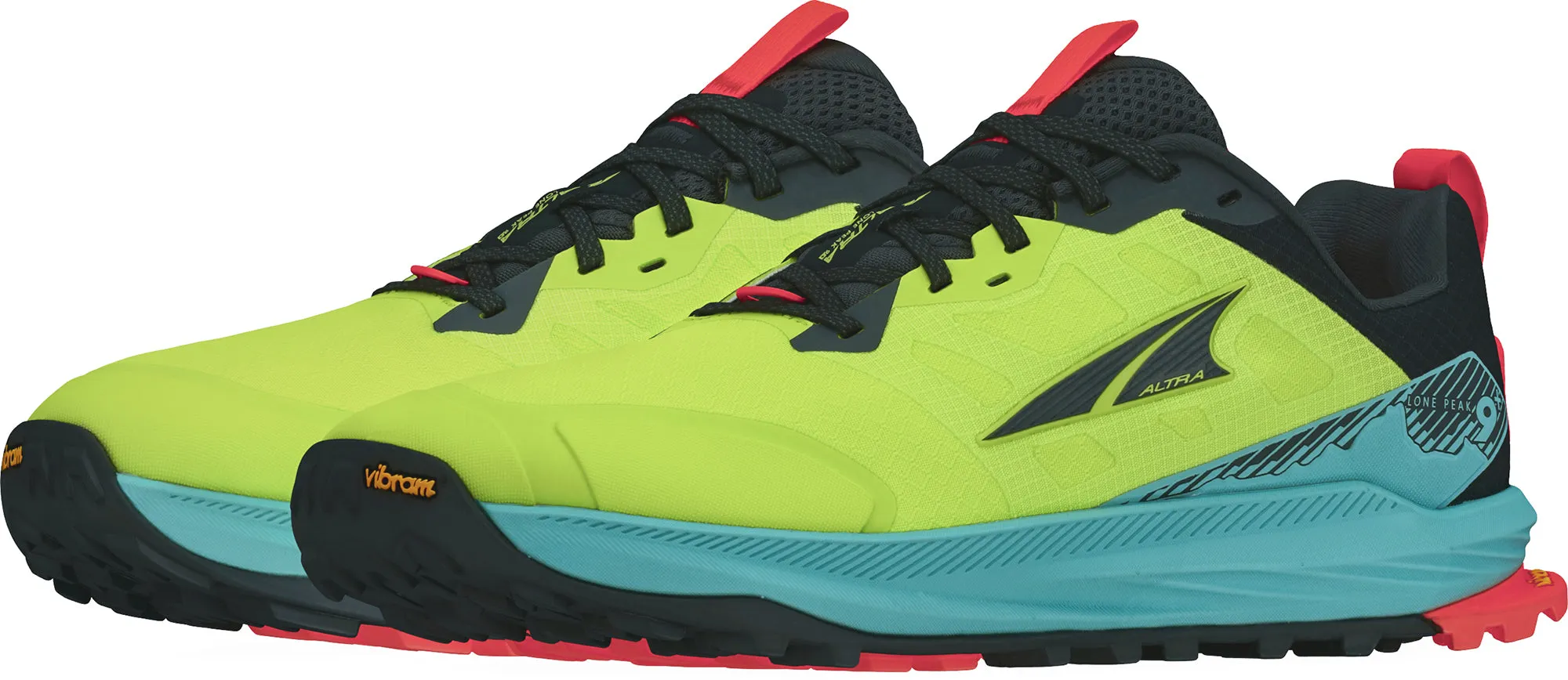 Old School Altra Lone Peak 9  Mens Trail Running Shoes - Green