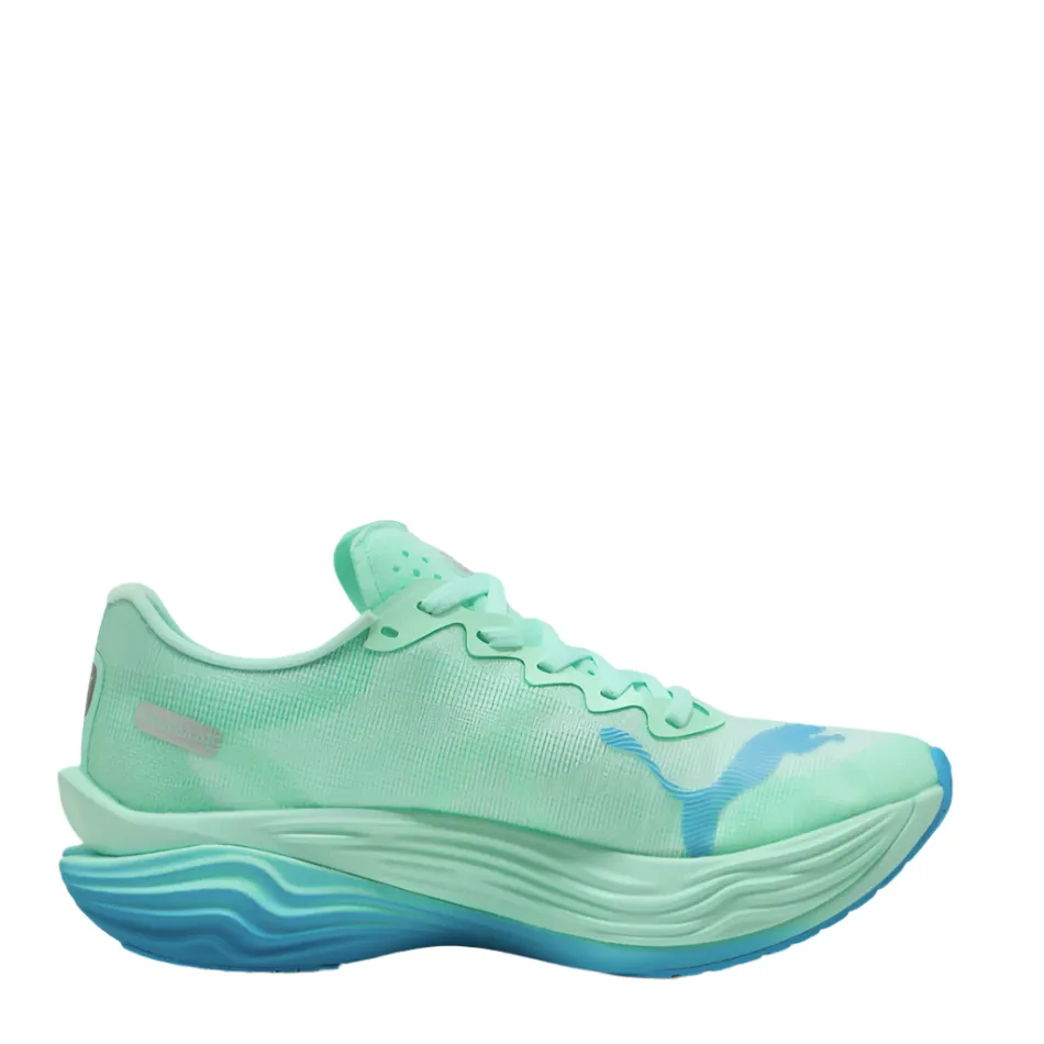 warm weather running PUMA Men's Deviate NITRO Elite 3 Running Shoes in Mint Melt/Speed Blue AW25