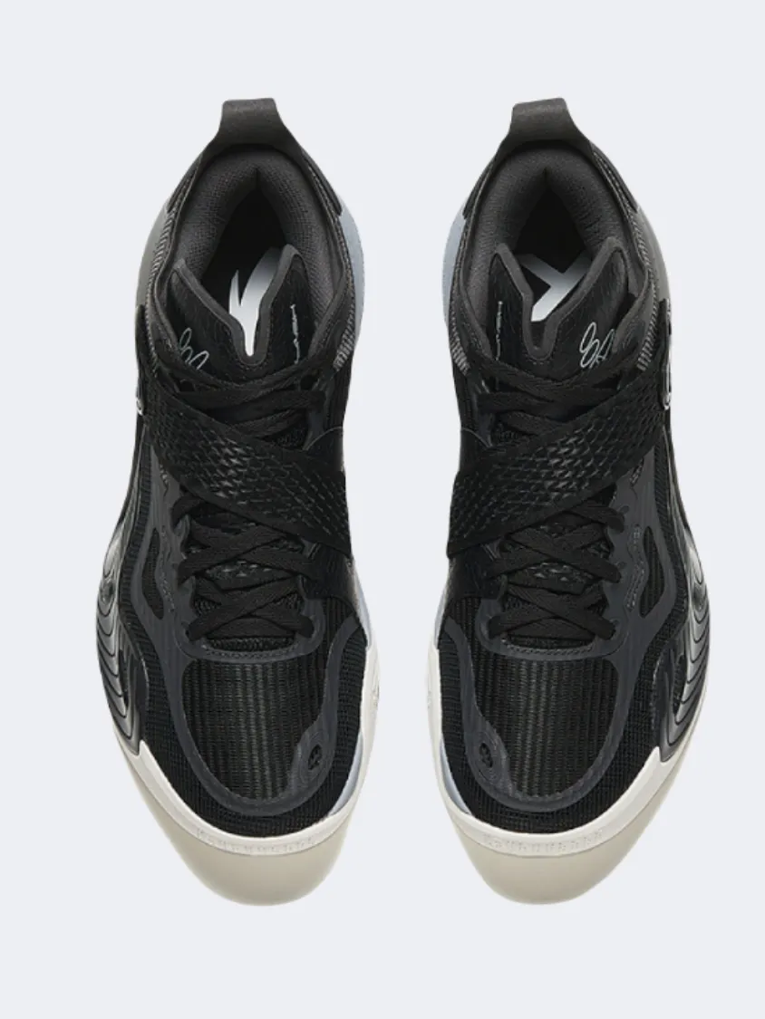 Anta Splash 6 Men Basketball Shoes Black/Grey Flexible Traction Pattern Reactive Propulsion Plate