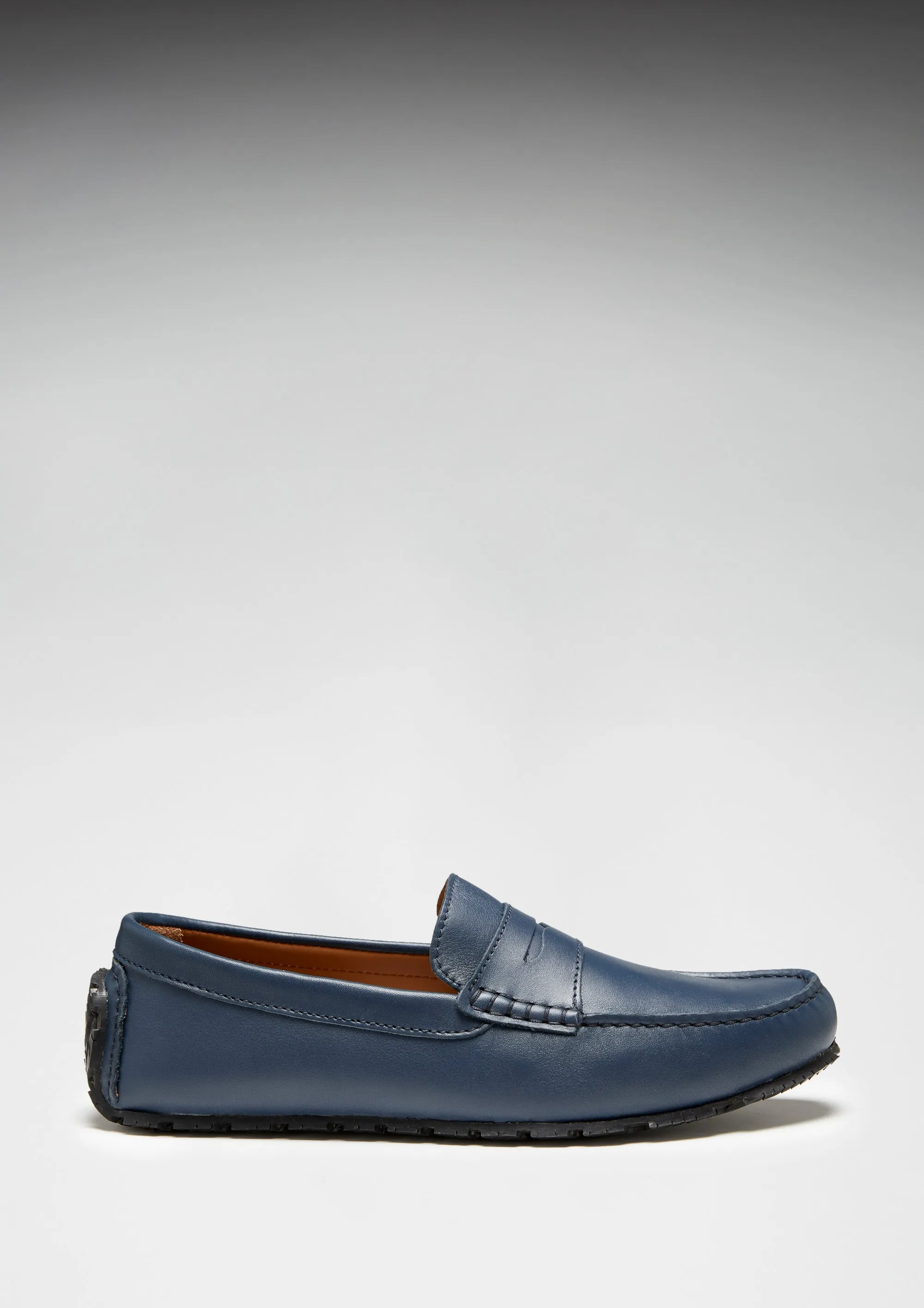Tyre Sole Penny Driving Loafers, french navy leather Extended Wear