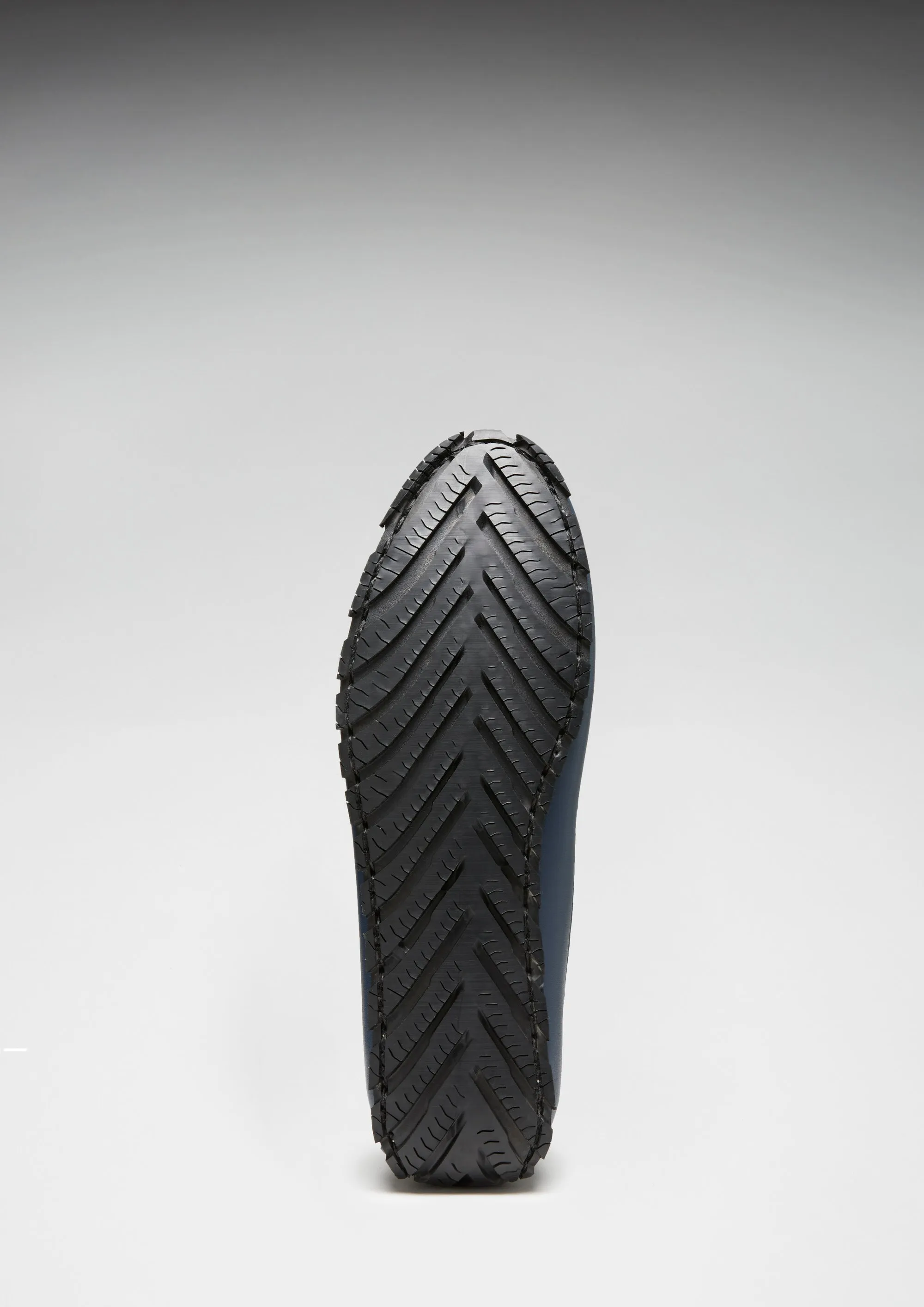 Simple Lines Tyre Sole Penny Driving Loafers, french navy leather