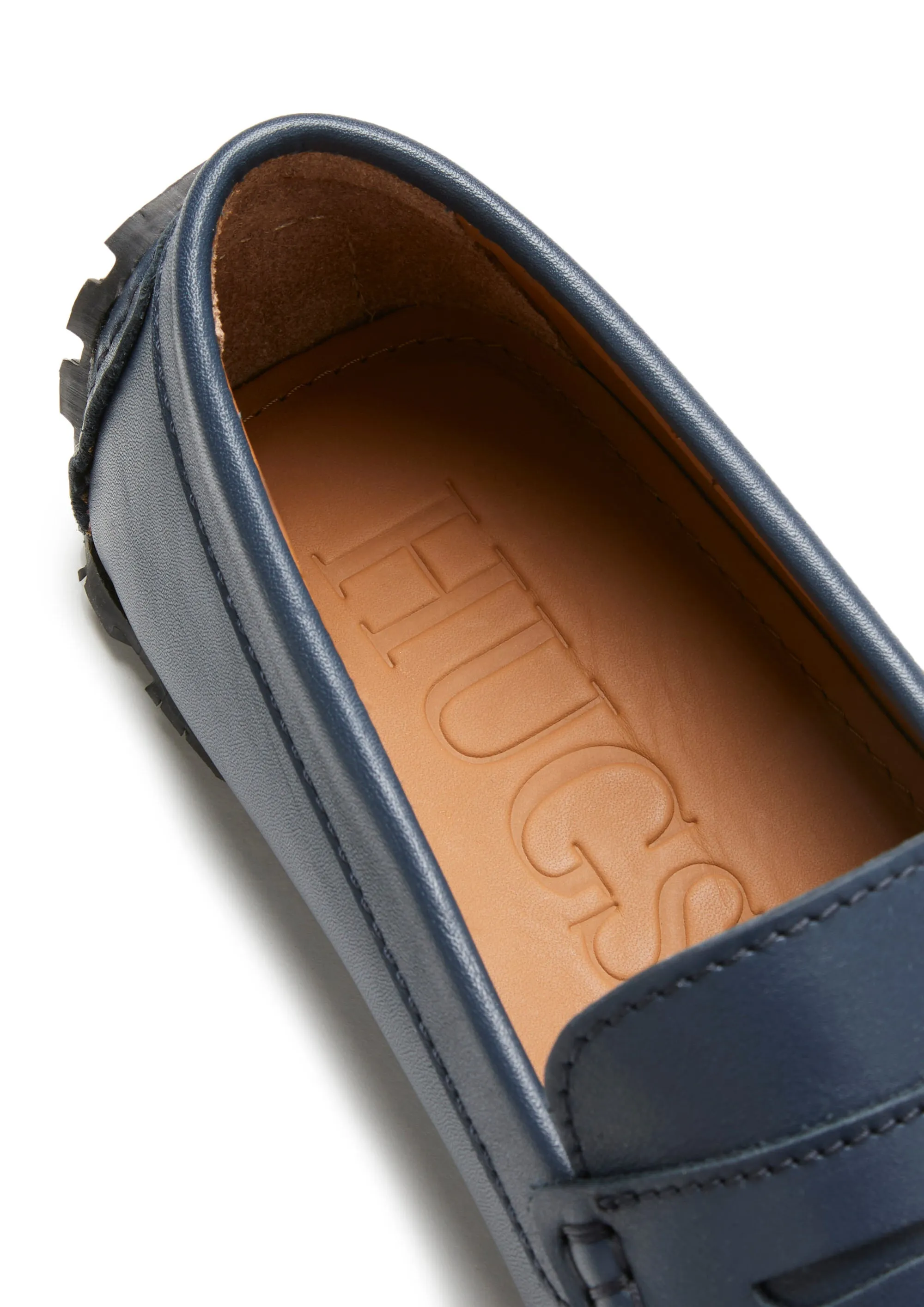 Tyre Sole Penny Driving Loafers, french navy leather Music Spot Style Safe