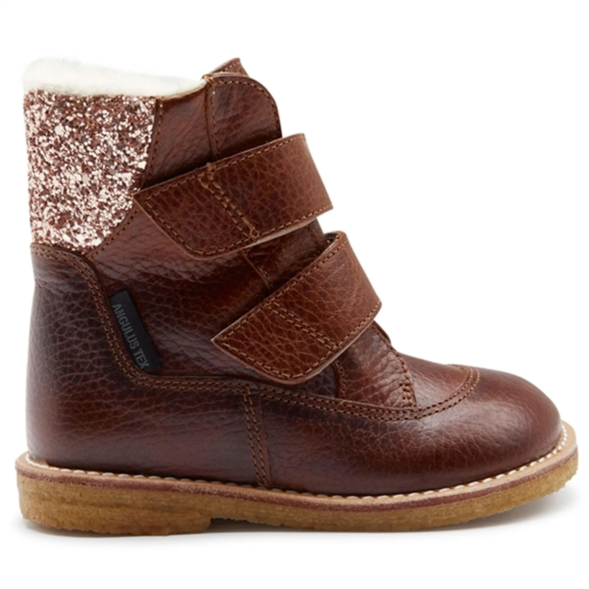 Angulus Tex-Boots With Velcro Cognac/Maple Outdoor Snow Protection