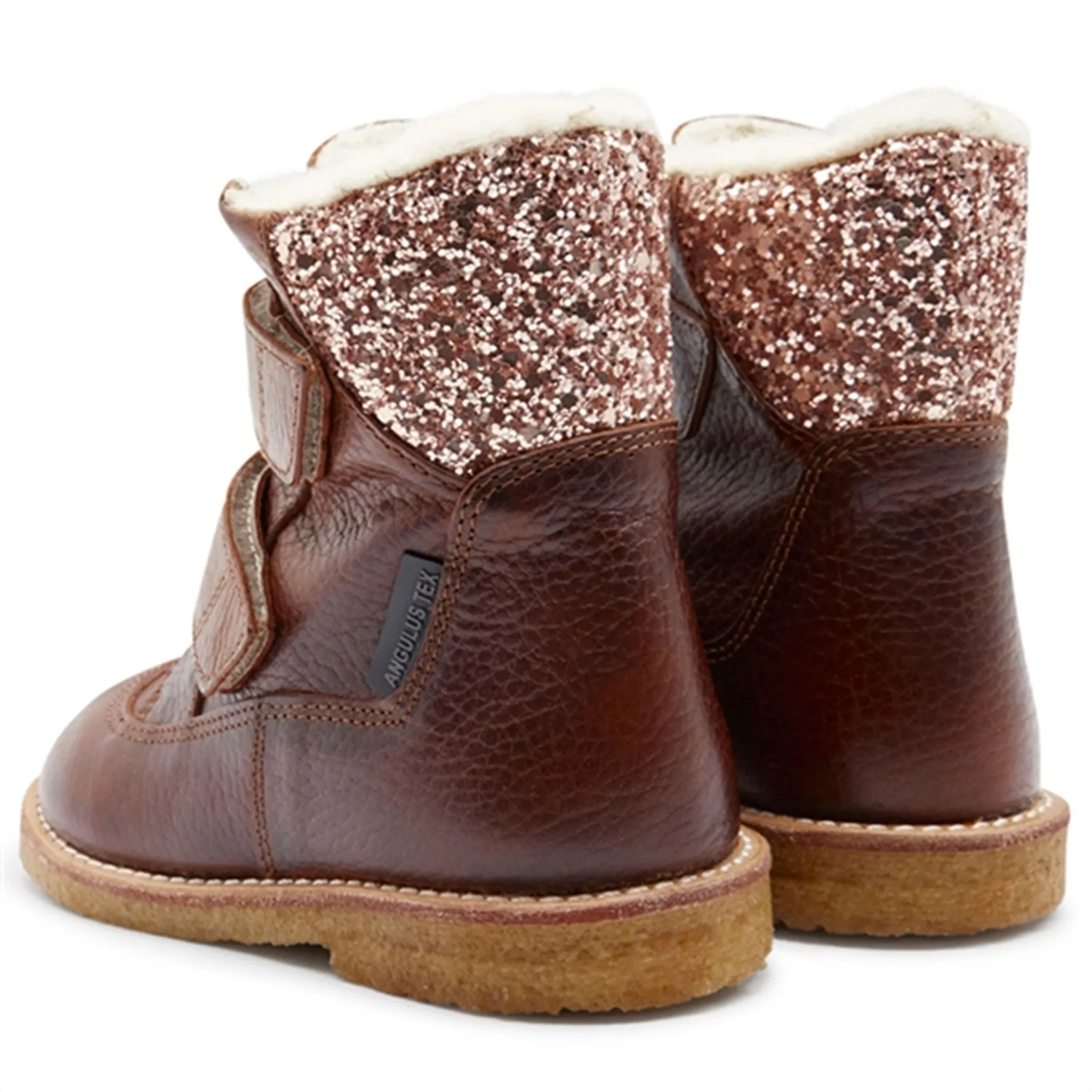 Snow Winter Outdoor Hiking Angulus Tex-Boots With Velcro Cognac/Maple