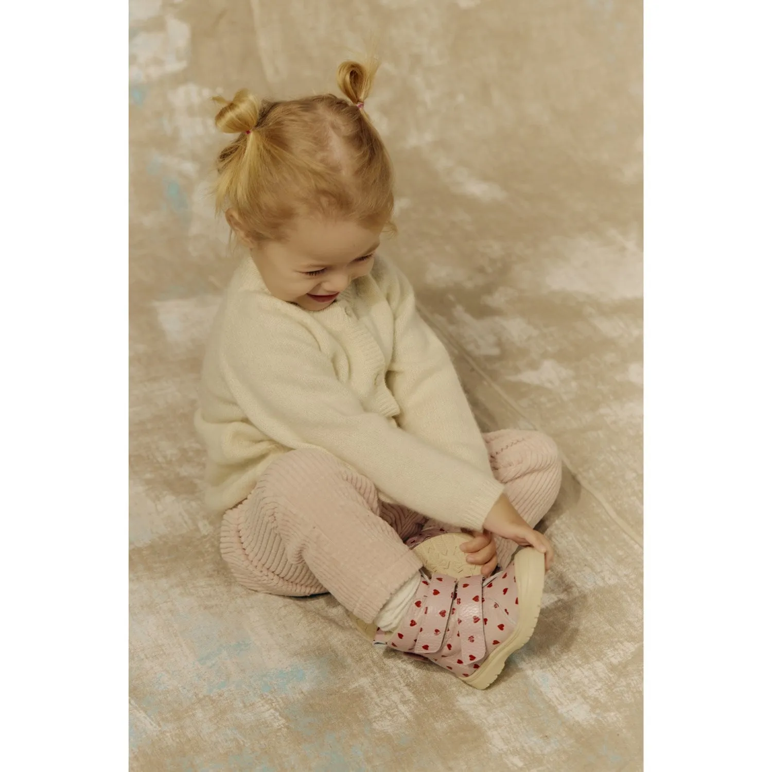 Angulus Rose Hearts Tex-Leatherst?vle Med Merino Woolfoer Og Hjerteprint Outdoor Comfort
