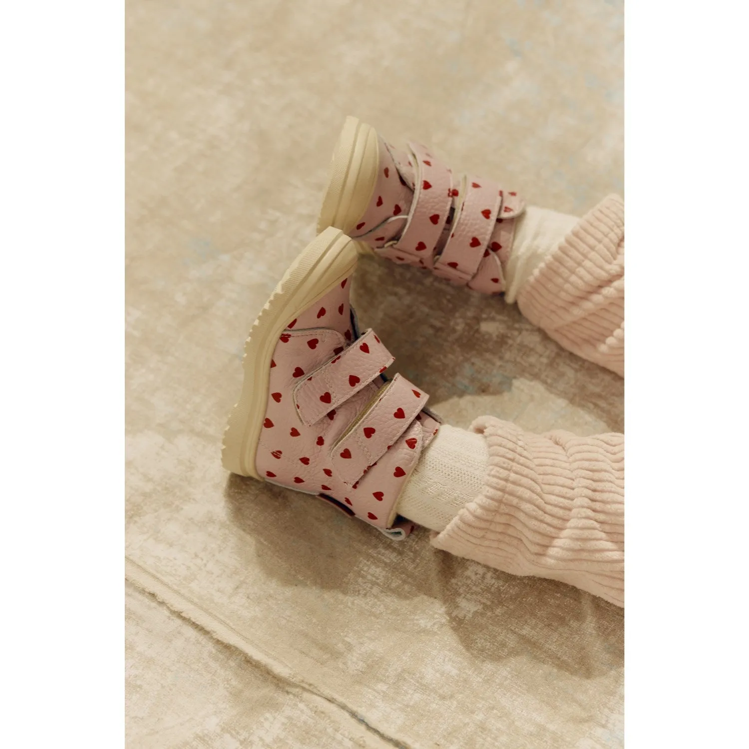 commuting Angulus Rose Hearts Tex-Leatherst?vle Med Merino Woolfoer Og Hjerteprint